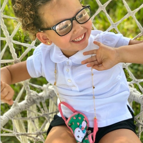 Girls Convertible Mask Glasses Chain Holder Hearts - Picture 4 of 10